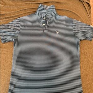 Peter Millar Blue Polo Shirt Classic Stripes